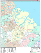 Redwood City  Wall Map Premium Style